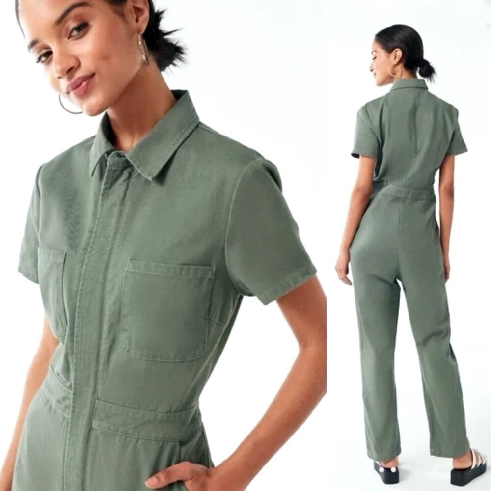 UO Canvas Flight Jumpsuit - Green - Medium - 100% Cotton!